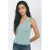 MANGO TEEN one shoulder gebreide top met broderie – lichtblauw