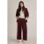 White Stuff Belle Cropped Velvet Trouser Dark Plum