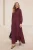 Paarse platte maxi-jurk voor dames, casual/dagelijks, skaterjurk met hijab
