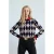 Mango gebreide geruite trui met wol – blauw/multi