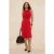 TRENDYOLMİLLA Dames Rood Effen Midi Mouwloos Zakelijk Bodycon Jurken