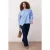 Trendyol Curve Dames Blauw Effen Lang Regular fit Grote maten Overhemden