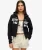 Athletic Essentials Korte Hoodie met Rits en Losse Pasvorm Blauw