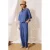 FRNCH wide leg gestreepte broek – blauw