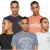 Crosshatch Heren Brandax Bedrukt T-Shirt (5-pack) (Marine/Oranje/Zwart/Grijs Marl/Wit)