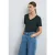 Street One Dames T-shirt met V-hals in Groen