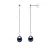 Bengelen oorbellen Gekweekte parels Zoetwater 7-8mm White Gold Black