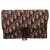 Dior Saddle Oblique portemonnee met ketting in bordeauxrood canvas