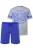 Men Plus Pyjama kort  azuur / grijs