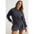 TRENDYOLMİLLA Dames Grijs Effen Lang, Regular fit Sweatshirts