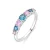 Luxenter Ring in metaallegering en multicolor zirkonia afgewerkt in rhodium – Zebe