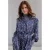 Yest coljurk met ceintuur en print – donkerblauw