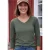 Shirt met 3/4-mouwen en V-hals