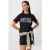 TRENDYOLMİLLA Dames Zwart Grafisch Lang Oversized T-shirts