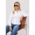 TRENDYOLMİLLA Dames Wit Effen Lang Getailleerd Overhemden