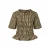 PIECES geruite top met peplum – geel