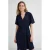 Anytime jurk met textuur en ceintuur donkerblauw
