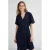 Anytime jurk met textuur en ceintuur donkerblauw