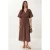 Effen Chiffon Midi-jurk Met Strikdetail