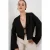 Viscose Blend V-Hals Lange Mouw Kimono met Binding Detail