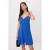 TRENDYOLMİLLA Dames Blauw Effen Kort / Mini Mouwloos Recht Jurken