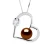 LIEFDE ketting zoetwaterparels 8-9mm Chocolate 925