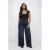 Fox Factor high waist wide leg jeans dark blue denim