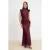 TRENDYOLMİLLA Dames Bordeaux Effen Maxi Kort Feest Zeemeermin Avond & Gala Jurk