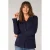 ES&SY getailleerde blazer van travelstof donkerblauw
