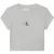 Calvin Klein Gestreepte crop-top met enkel logo voor dames (Grijze Heide)