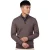 Thomas Maine half zip trui effen bruin merinowol