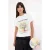 TRENDYOLMİLLA Dames Ecru Bloemen Kort Regular fit T-shirts