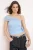 TRENDYOLMİLLA Dames Blauw Effen Mouwloos Regular fit Blouses