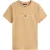 Tommy Hilfiger Dames-T-shirt met logo op de borst en ronde hals (Kameel)