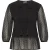 Dreimaster Blouseshirt met kant Dames zwart