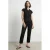 HYPEDROP slim fit gebreide cropped broek met linnen – zwart