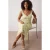 Trendyol Curve Dames Geel Bloemen Midi Mouwloos Casual A-lijn Grote maten Jurk