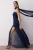 TRENDYOLMİLLA Dames Donkerblauw Effen Maxi Mouwloos Gala Recht Avond & Gala Jurk