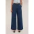 Motivi Wide Leg Jeans In Linen Blend Blue