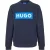 Hugo Heren Niero Box Logo Crew Neck Sweatshirt (Marine)