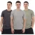 Nicce Heren Petras T-Shirt (Pak van 3) (Houtskool/Lichtgrijs/Olijfgroen)