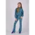 Vingino high waist flared broek Stexie met all over print blauw/grijs