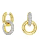Swarovski Oorbellen – Dextera hoop earrings, Asymmetrical design, Interl in white