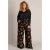 Yest Curve Plus Size wide leg broek met print – zwart/beige