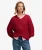 Oversized V-hals Kabeltrui Red