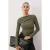 TRENDYOLMİLLA Dames Kaki Effen Lang Getailleerd Blouses