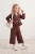 TRENDYOLKIDS Meisjes Bordeauxrood Effen Kort Regular fit Tweedelig Sets