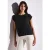 Street One Dames Blouse met elastische zoom in Zwart
