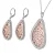 Orphelia Dames 925 Sterling Zilveren Set: Ketting-Hanger + Oorbellen – Zilver/Roze SET-068