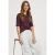 Street One Dames Shirt met golvende halslijn in effen kleur in Rood